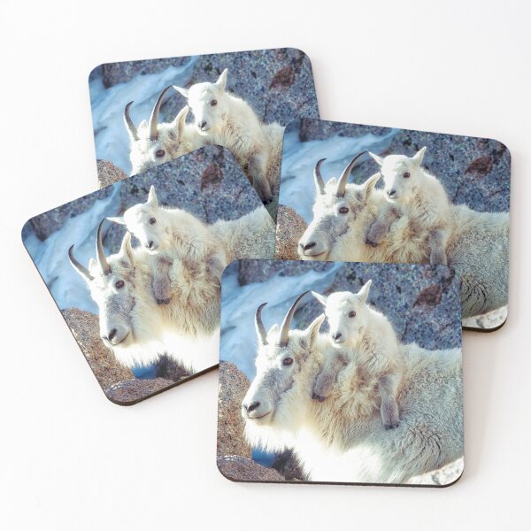 Item preview, Nanny and Kid of Mountain Goats A Heartwarming Bond at 14265 Feet designed and sold by Rocky Mountain Artistry.