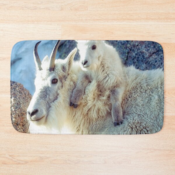 Item preview, Nanny and Kid of Mountain Goats A Heartwarming Bond at 14265 Feet designed and sold by Rocky Mountain Artistry.