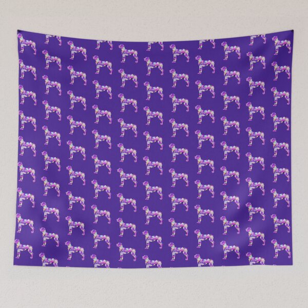 Item preview, Great Dane Dog Silhouette Purple Pink Yellow Blue Design designed and sold by AMSonArt.