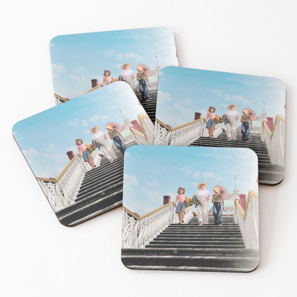 Item preview, Colorized - South Holland, Netherlands. Van de Poll family on a staircase on the boulevard of Scheveningen designed and sold by KaraleeLS.
