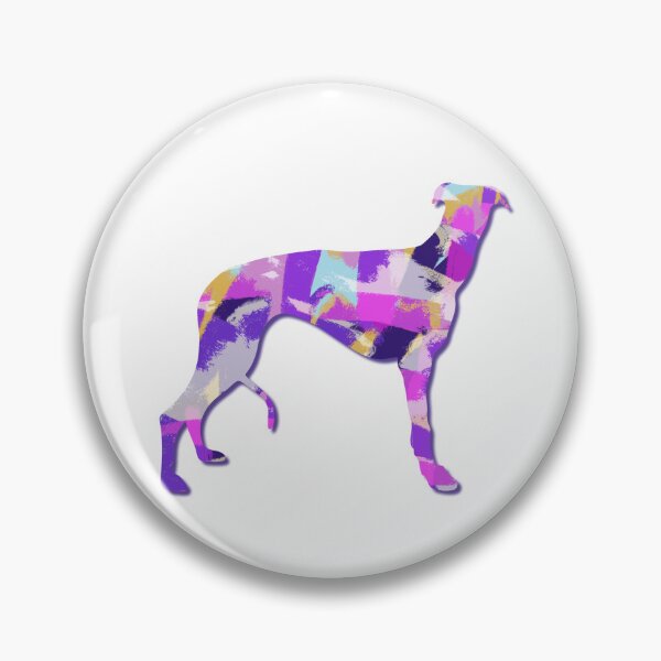 Item preview, Greyhound Lurcher Dog Silhouette Purple Pink Yellow Blue Design designed and sold by AMSonArt.