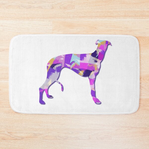 Item preview, Greyhound Lurcher Dog Silhouette Purple Pink Yellow Blue Design designed and sold by AMSonArt.