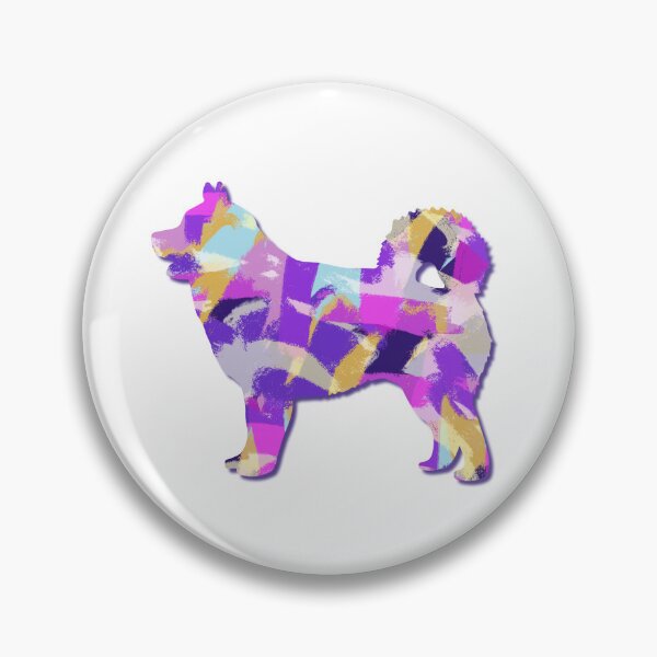 Item preview, Husky Siberian Dog Silhouette Purple Pink Yellow Blue Design designed and sold by AMSonArt.