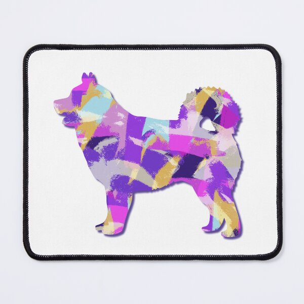Item preview, Husky Siberian Dog Silhouette Purple Pink Yellow Blue Design designed and sold by AMSonArt.