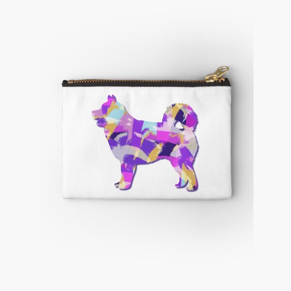 Item preview, Husky Siberian Dog Silhouette Purple Pink Yellow Blue Design designed and sold by AMSonArt.