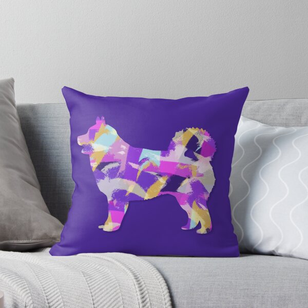 Item preview, Husky Siberian Dog Silhouette Purple Pink Yellow Blue Design designed and sold by AMSonArt.