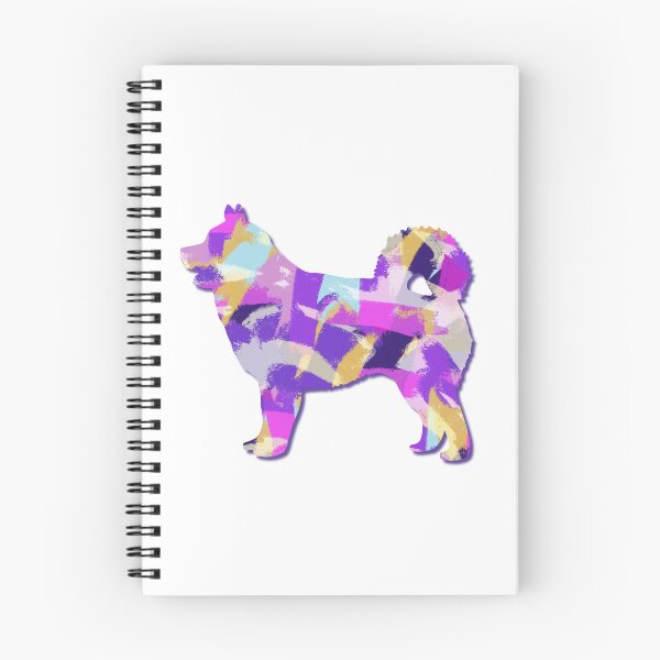 Item preview, Husky Siberian Dog Silhouette Purple Pink Yellow Blue Design designed and sold by AMSonArt.