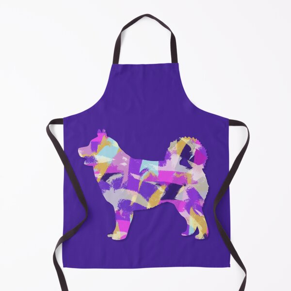 Item preview, Husky Siberian Dog Silhouette Purple Pink Yellow Blue Design designed and sold by AMSonArt.