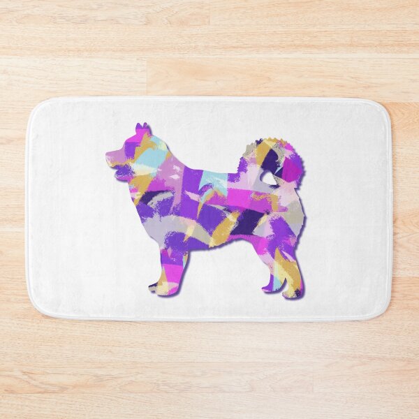 Item preview, Husky Siberian Dog Silhouette Purple Pink Yellow Blue Design designed and sold by AMSonArt.