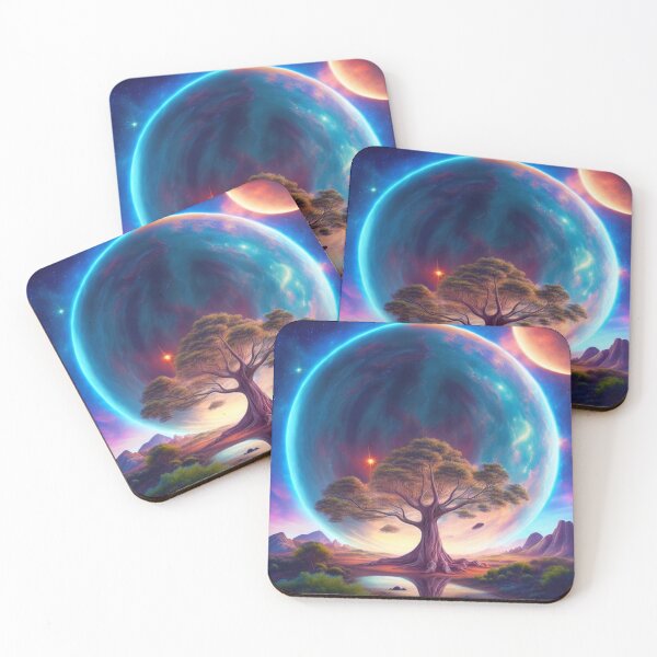 Item preview, Mystical expanse: old tree, calm waters and heavenly stars designed and sold by Minpadesign.