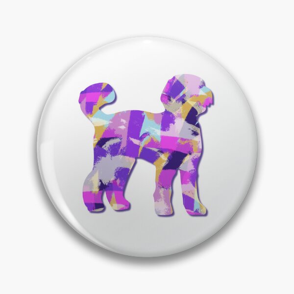 Item preview, Labradoodle Dog Silhouette Purple Pink Yellow Blue Design designed and sold by AMSonArt.