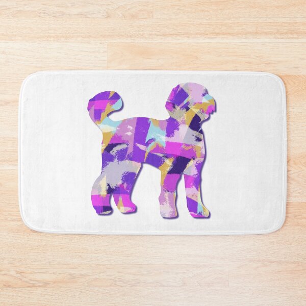 Item preview, Labradoodle Dog Silhouette Purple Pink Yellow Blue Design designed and sold by AMSonArt.