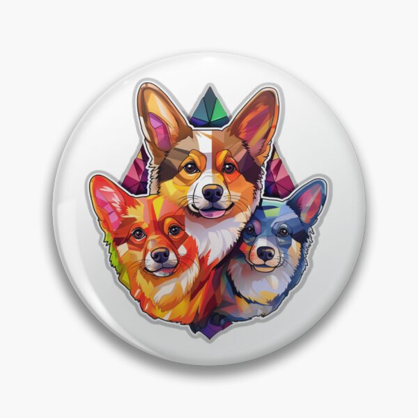 Item preview, Kaleidoscope Mural of Colourful and Charming Corgi Puppies designed and sold by CatDogBin.