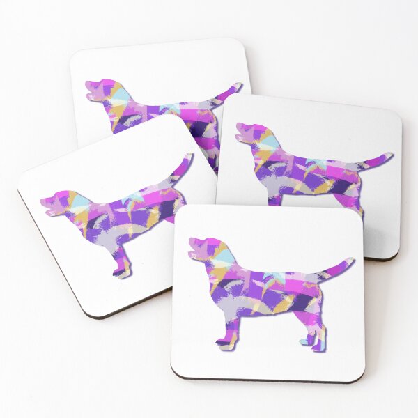 Item preview, Labrador Retriever Dog Silhouette Purple Pink Yellow Blue Design designed and sold by AMSonArt.