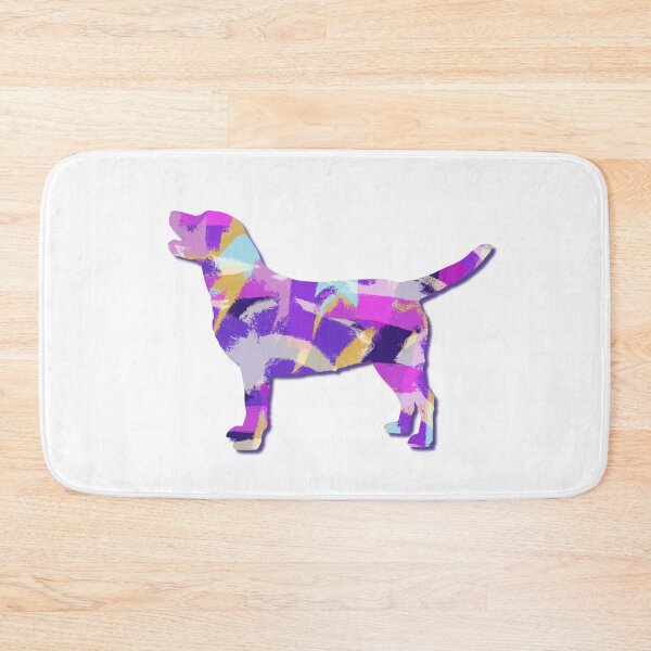 Item preview, Labrador Retriever Dog Silhouette Purple Pink Yellow Blue Design designed and sold by AMSonArt.
