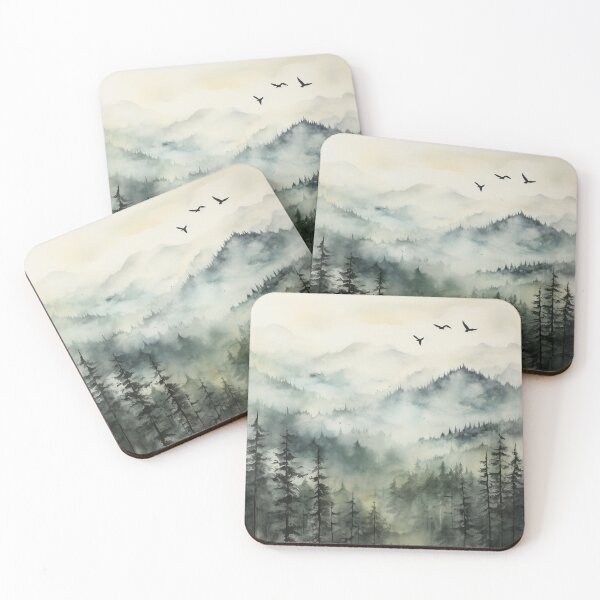 Item preview, Misty Serenity: Tranquil Watercolor Landscapes designed and sold by minjagoods.