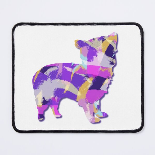 Item preview, Morkie Dog Silhouette Purple Pink Yellow Blue Design designed and sold by AMSonArt.