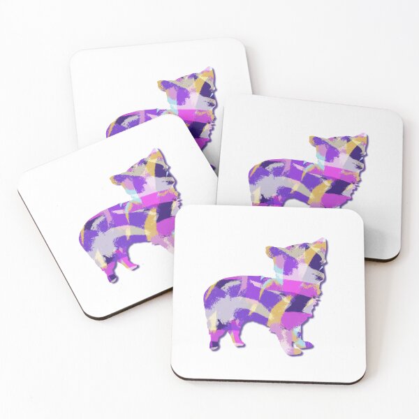 Item preview, Morkie Dog Silhouette Purple Pink Yellow Blue Design designed and sold by AMSonArt.