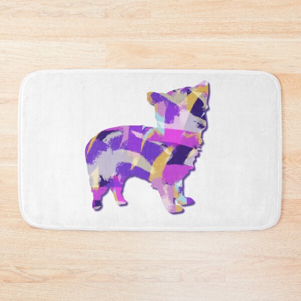 Item preview, Morkie Dog Silhouette Purple Pink Yellow Blue Design designed and sold by AMSonArt.