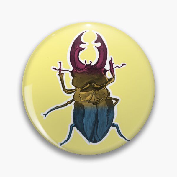 Item preview, Pansexual Pan Pride Stag Beetle Ink Design designed and sold by felixgothcat.