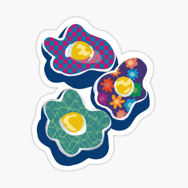 Item preview, Transparent Fried Egg Funky Kitchen Breakfast Groovy Print  designed and sold by libscreates.