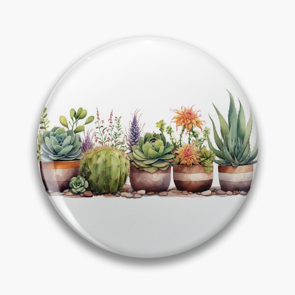 Item preview, Potted cactus plants in watercolors designed and sold by PatternWeird.