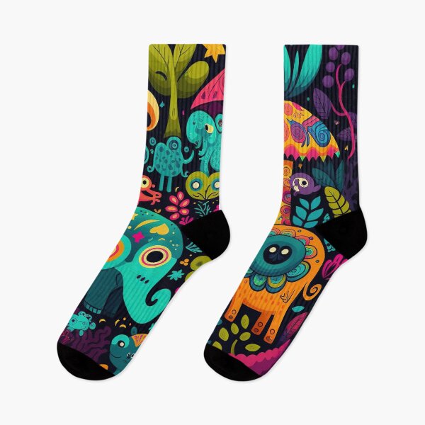 Item preview, Colorful Jungle pattern funny Cute Elafant Pattern designed and sold by Trippinink-.