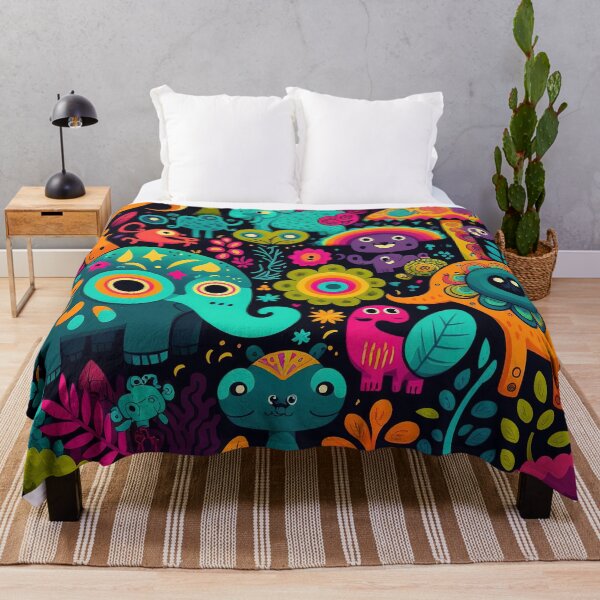 Item preview, Colorful Jungle pattern funny Cute Elafant Pattern designed and sold by Trippinink-.