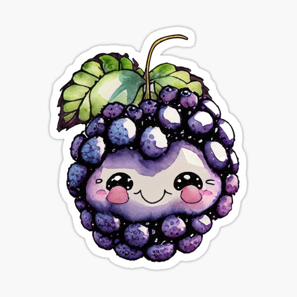 Kawaii Cute Fruits Sticker Image, in the Style of Kawaii Art, Meme