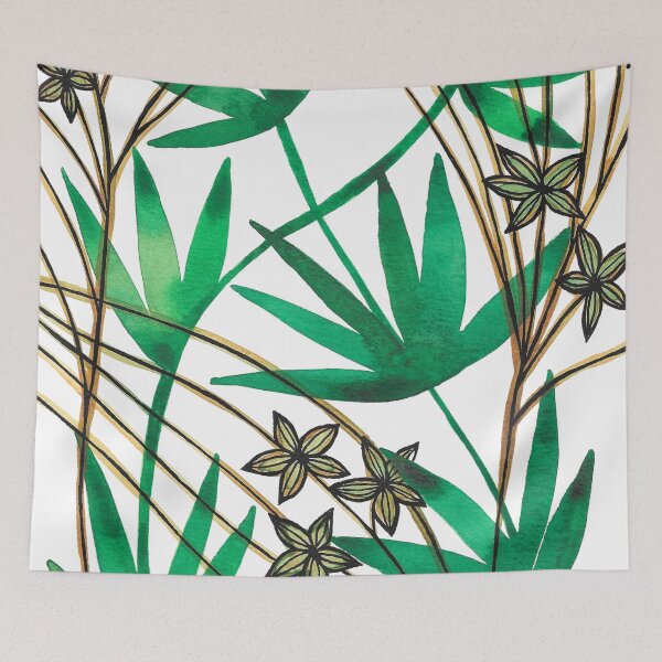 Item preview, Hojas verdes botánicas acuarela designed and sold by InspiringLines.