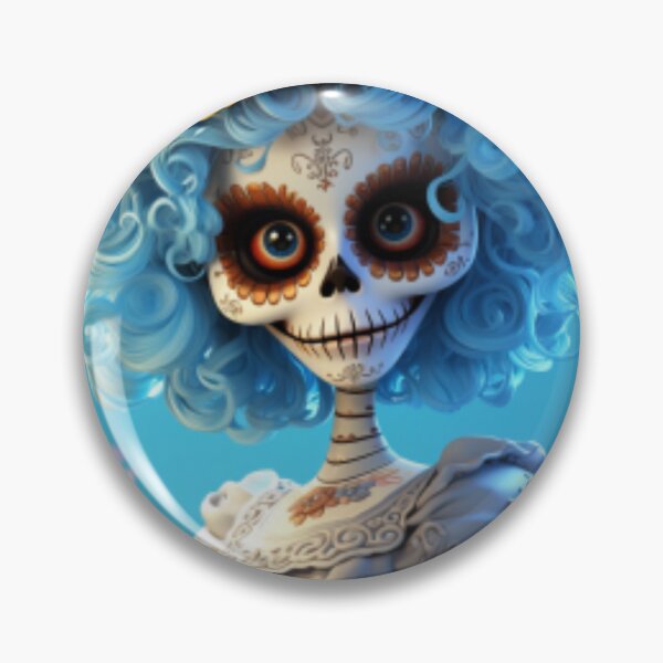 Item preview, Sky Blue Catrina: Honoring the Memory of Our Beloved Ones with Eternal Respect and the Beauty of the Blue Sky designed and sold by RetroRevivals.