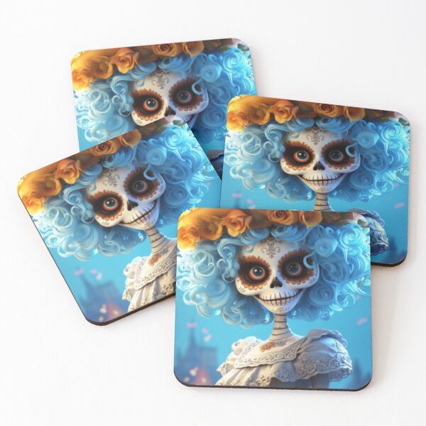 Item preview, Sky Blue Catrina: Honoring the Memory of Our Beloved Ones with Eternal Respect and the Beauty of the Blue Sky designed and sold by RetroRevivals.