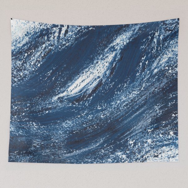 Item preview, Nature and landscapes, blue landscape, indigo wave, abstract sea designed and sold by anaozzart.