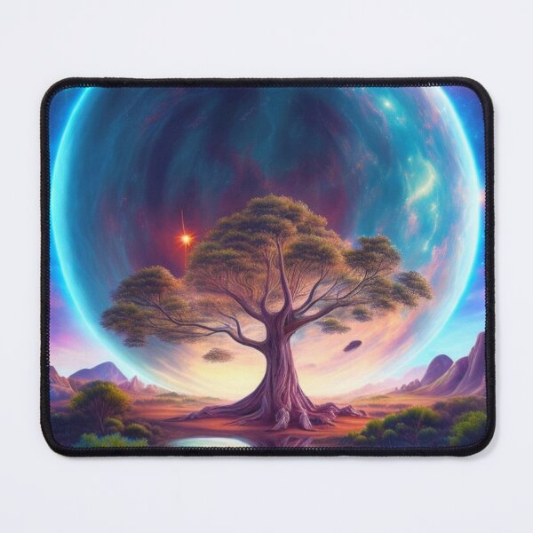 Item preview, Mystical expanse: old tree, calm waters and heavenly stars designed and sold by Minpadesign.