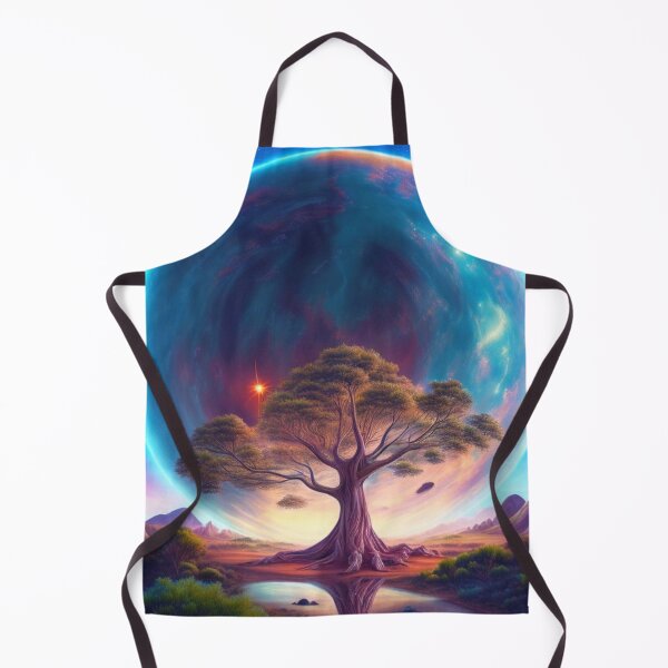 Item preview, Mystical expanse: old tree, calm waters and heavenly stars designed and sold by Minpadesign.