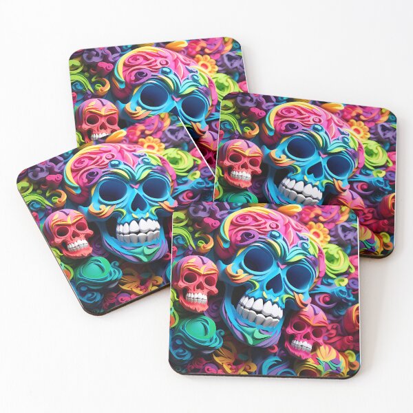 Item preview, Colorful Paper Skull designed and sold by tropicaltee.