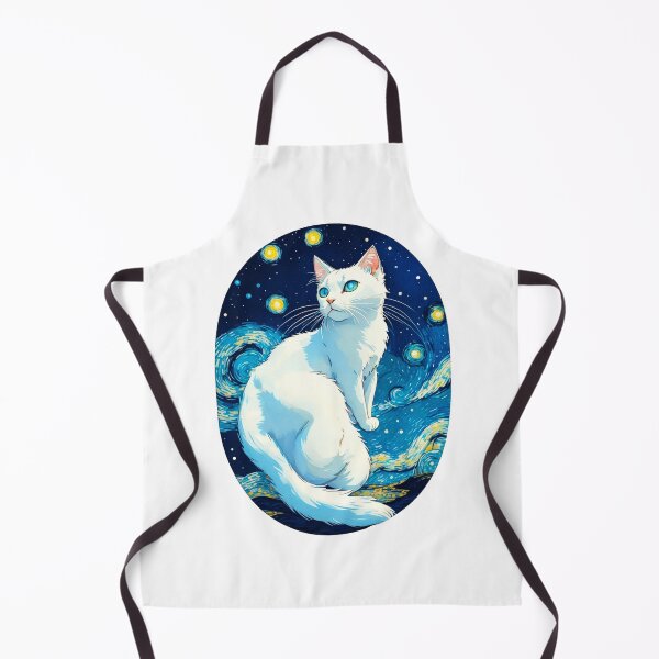 Item preview, Van gogh Starry Night White Cat designed and sold by Vangoholic.