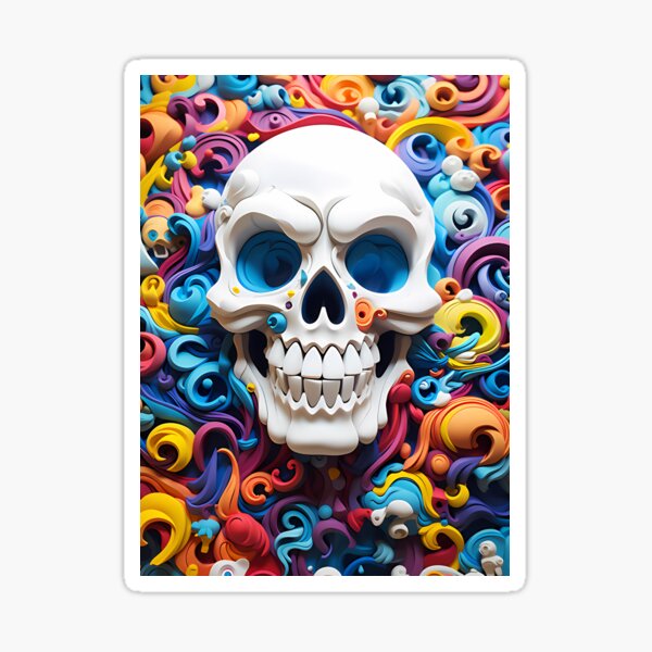 Item preview, Colorful Paper Skull designed and sold by tropicaltee.