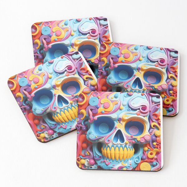 Item preview, Colorful Paper Skull designed and sold by tropicaltee.