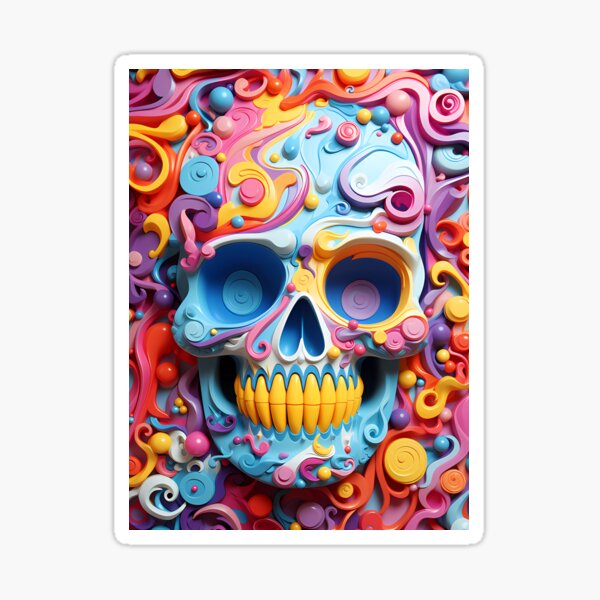 Item preview, Colorful Paper Skull designed and sold by tropicaltee.