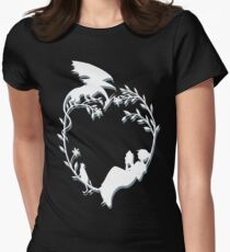 Ex Libris - White silhouette with shadow Women's Fitted T-Shirt