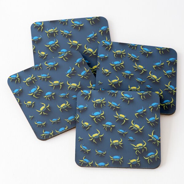 Item preview, Low Poly Blue Fiddler Crab Design Pattern Print  designed and sold by randomtdesigns.