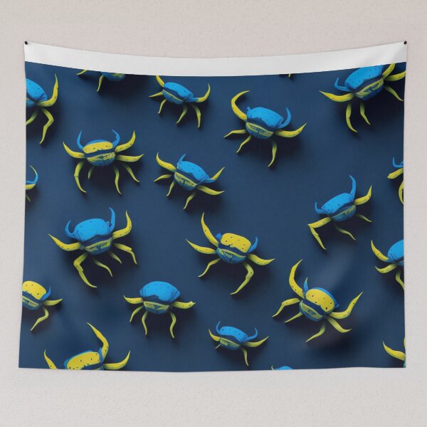 Item preview, Low Poly Blue Fiddler Crab Design Pattern Print  designed and sold by randomtdesigns.