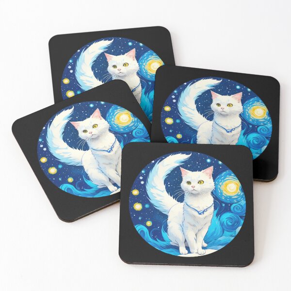 Item preview,  Van gogh Starry Night White Cat  designed and sold by Vangoholic.