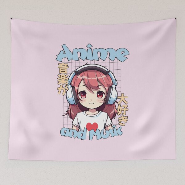 Item preview, Anime Love for Music - Kawaii Anime Girl Design designed and sold by Zandalus.