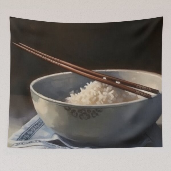 Item preview, Beautiful Oil painting of a bowl of white rice designed and sold by SPECTRA005.