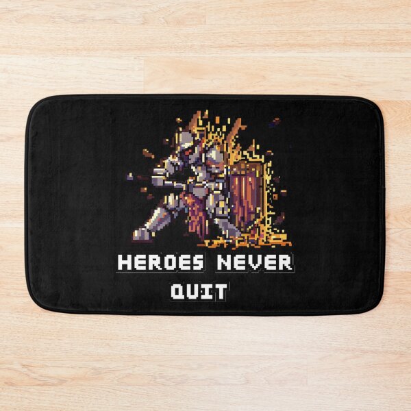 Item preview, Gamer Quote: Heroes Never Quit. Knight Pixel Art  designed and sold by OB Print.