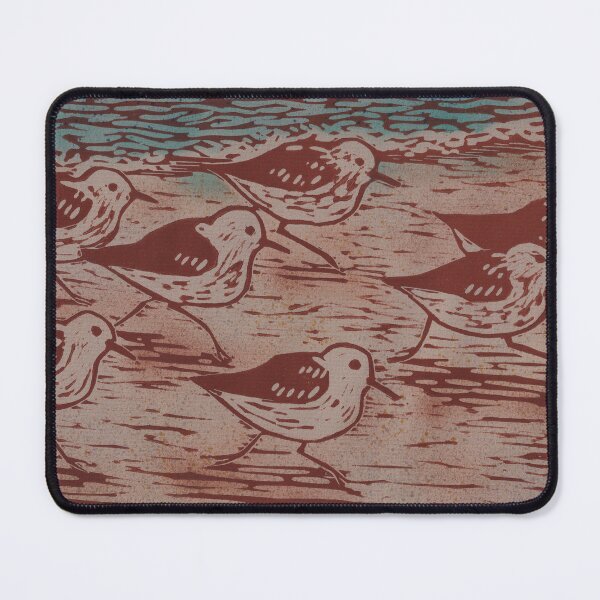 Item preview, Sandpipers running along the shore, block print designed and sold by HelenDBVickers.