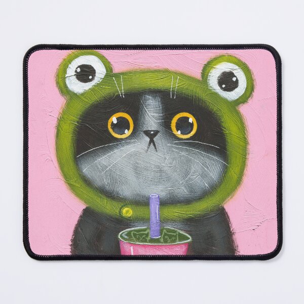 Item preview, Froggy Boba Cat designed and sold by KilkennyCat Art.