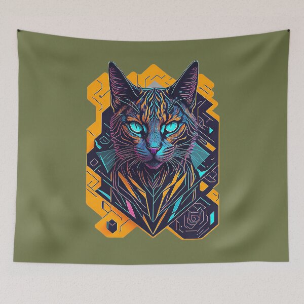 Item preview, Cyberpunk bengal cat designed and sold by Minpadesign.